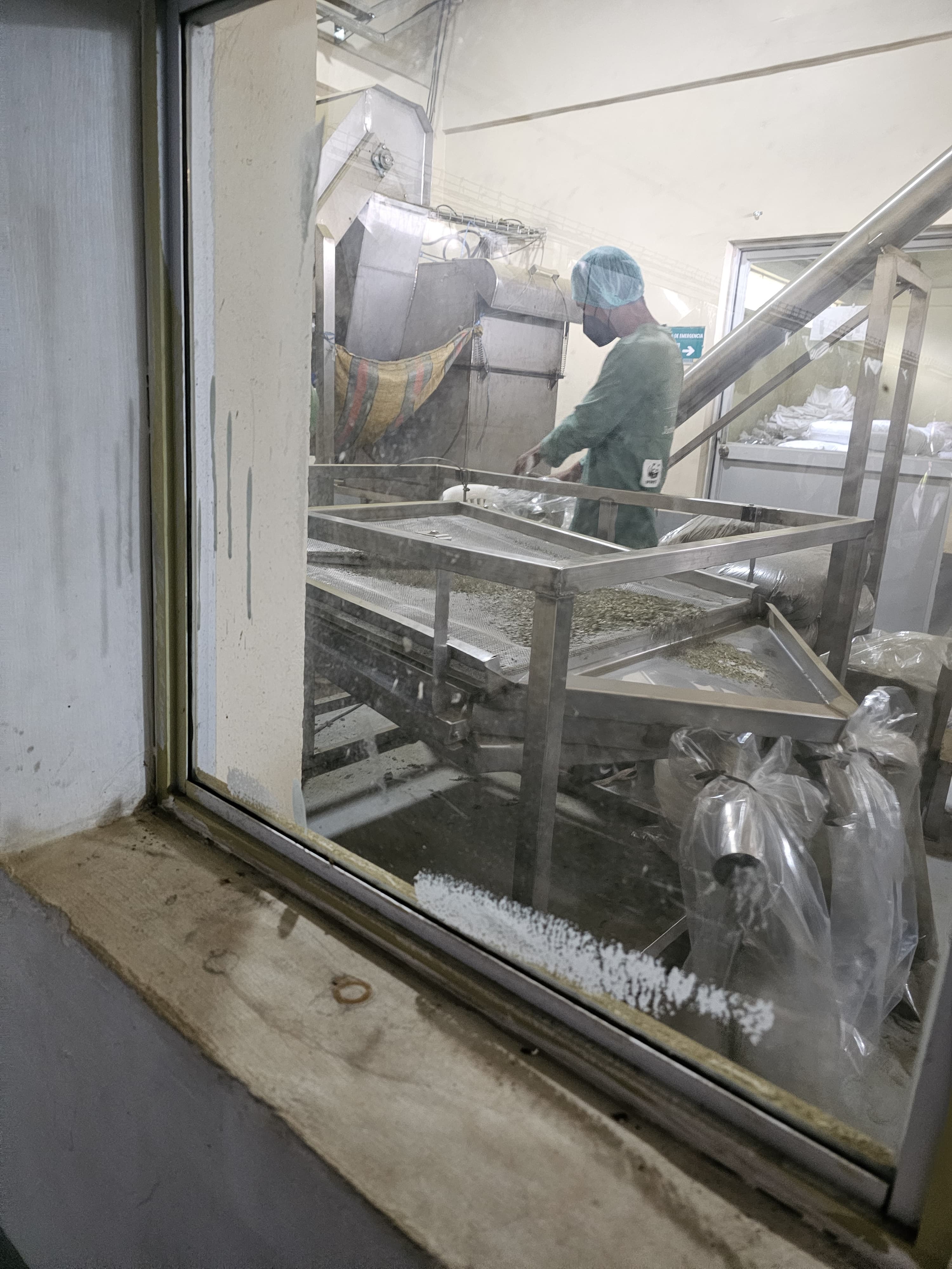 Post-harvest process and quality control inside the plant.