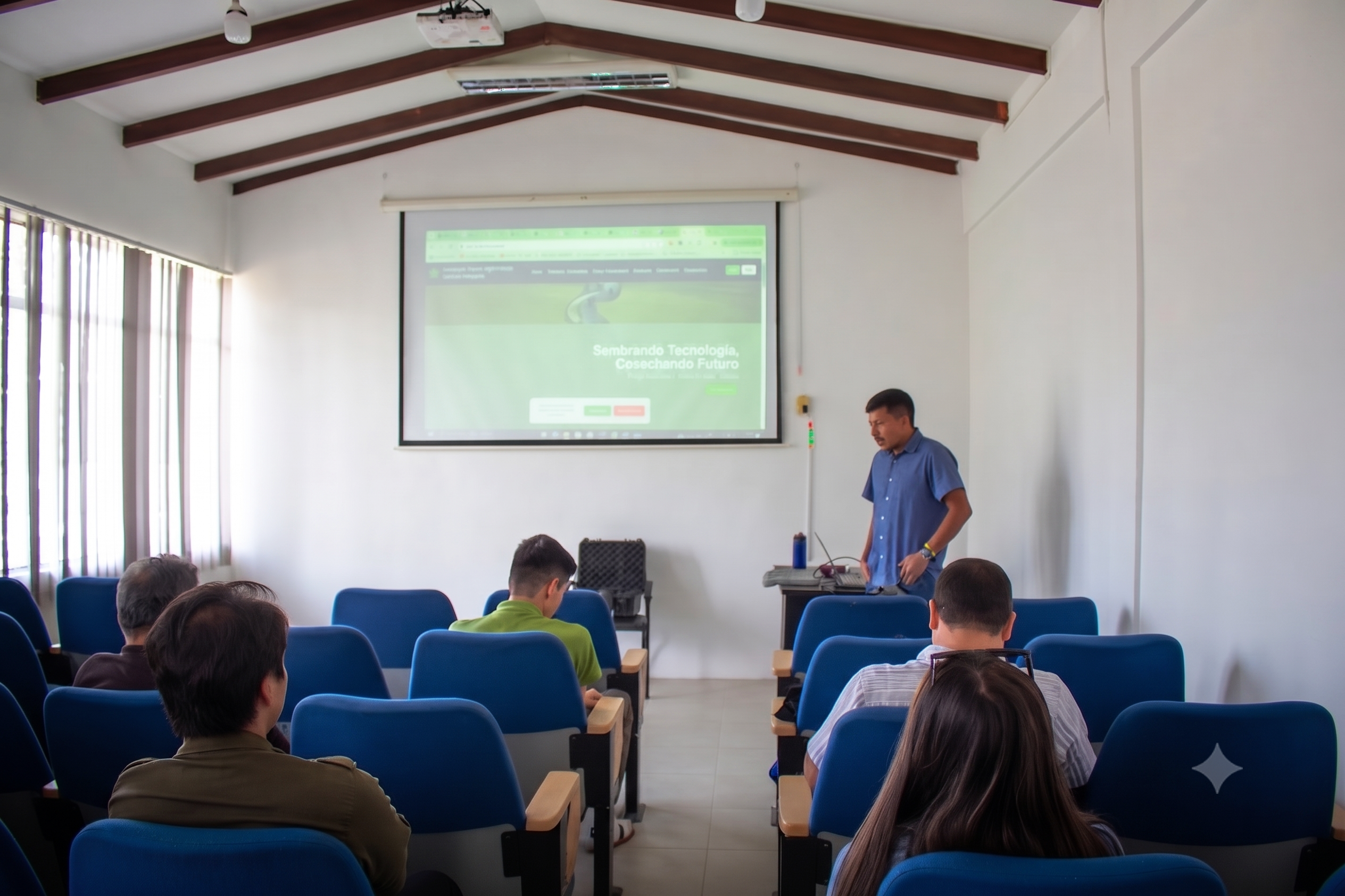 Presentation of the project and technological tools in the conference room.